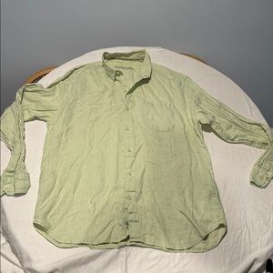 Tommy Bahama Men’s XL Green Linen Button-Down Long Sleeve Shirt